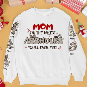 Family Of The Nicest Assholes, Family Gift, Personalized Shirt, Funny Donkey Family Shirt - AOP Products - GoDuckee
