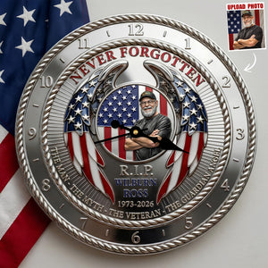 Veteran In Heaven Wall Clock - Personalized Keepsake To Remember Lost Veteran 04QHDT200126 - Hanging Wall Clock - GoDuckee