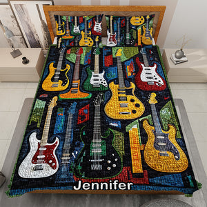 Personalized Gifts For Guitar Lovers Quilt Bed Set 09QNQN301224 - Blanket - GoDuckee