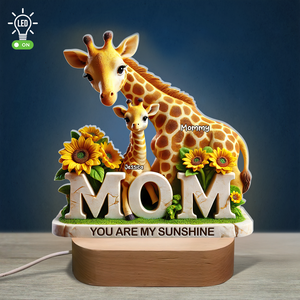 Giraffe Mom Led Light - Personalized Gifts For Mom 02hupu230425 - Led Night Light - GoDuckee