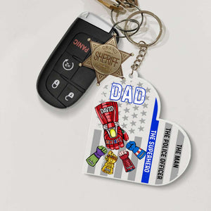 Police Dad The Man The Police Officer 052qhqn260523ha Personalized Keychain - Keychains - GoDuckee