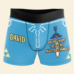 Personalized Funny Gifts For Him Men's Boxers 02katn111224 Want To See My Master World - Boxer Briefs - GoDuckee