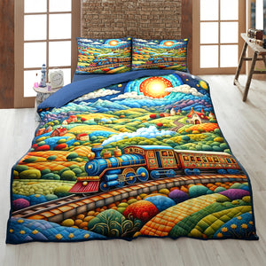 Personalized Gifts For Train Lovers Quilt Bed Set 02katn230125 - Blanket - GoDuckee