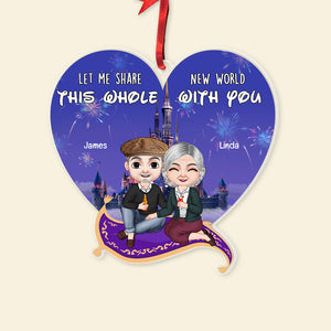 Let Me Share This World With You, Personalized 01OHPU111023HH Ornament, Christmas Gift For Couple - Ornament - GoDuckee