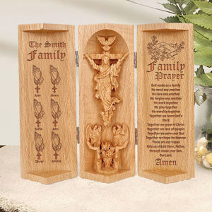 Personalized Gifts For Family Openable Wooden Cylinder Sculpture 04TOMH230125 - Wooden Cylinder Sculpture - GoDuckee
