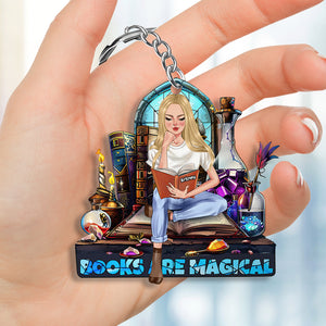 Personalized Gifts For Book Lover Keychain Reading Book Magical 01XQDT060125TM - Keychains - GoDuckee