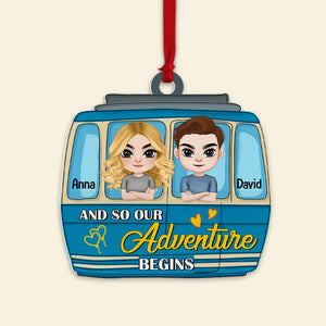 And Our Adventure Begins Personalized Christmas Ornament, Couple Gift - Ornament - GoDuckee