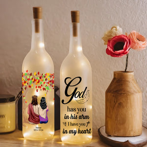 Personalized Gift For Christian Bottle Lamp God Has You In His Arm 04HULU240225TM - Bottle Lamp - GoDuckee