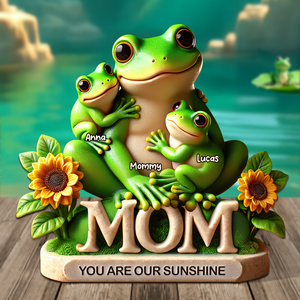 Frog Mom Plaque - Personalized Gift For Mom 03HUPU190425 - Shaped Plaques - GoDuckee