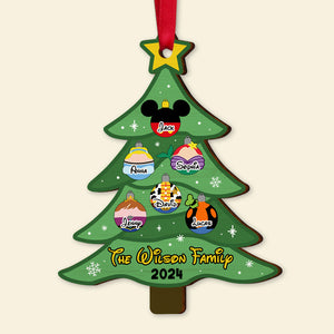 Personalized Gifts For Family Wood Ornament 04natn160824, Carton Character Christmas Bauble - Ornament - GoDuckee
