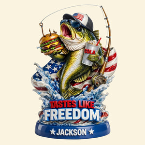 American Freedom Fishing Acrylic Plaque - Personalized Gifts For Fishing Lovers 02tytn130326 - Shaped Plaques - GoDuckee