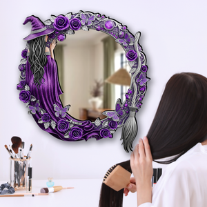 Quirky Witch Shaped Mirror - Personalized Gifts For Witch Lovers 07OHLU220725 - Mirror - GoDuckee
