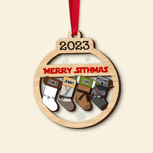 Jolliest Family In The Galaxy, Personalized 03QHTN281023 Stocking Ornament - Ornament - GoDuckee