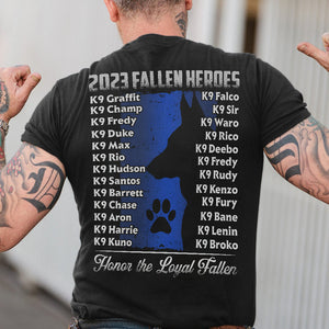Gifts For Dog Lovers Shirt Honoring 2023 Fallen Heroes K9 Police Dogs - 2D Shirts - GoDuckee