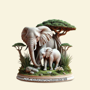 Personalized Gifts For Mom Acrylic Plaque, Elephant Mom 03qhtn010425 - Shaped Plaques - GoDuckee