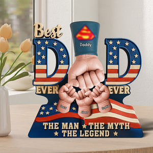 Super Dad's Fist Bump Acrylic Plaque - Personalized Gifts For Father 05HUQN200525 - Shaped Plaques - GoDuckee