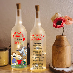 Personalized Bottle Lamp For Christian Mom, God Gave Us The Best Mom 01TGLU210225DA - Bottle Lamp - GoDuckee