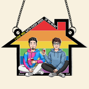 Personalized Gifts For Couple Suncatcher Ornament 04NAPU180624HH - Ornament - GoDuckee