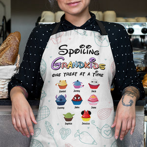 Personalized Gifts For Grandma Aprons Spoiling Grandkids One Treat At A Time 10QHDT270124 - Aprons - GoDuckee