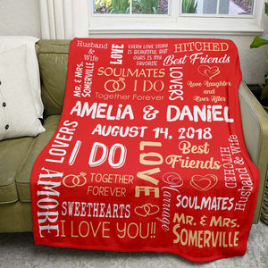 Husband & Wife, Couple Gift, Personalized Blanket, Marriage Couple Blanket 05HUHN291223 - Blanket - GoDuckee