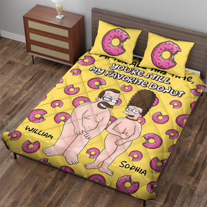 Personalized Gift For Couple Quilt Bed Set, Funny Cartoon Couple 02TODT080724HG - Blanket - GoDuckee