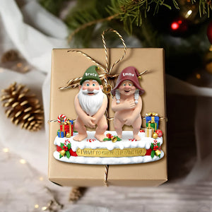 Mischievous Gnome Couple Acrylic Ornament - Personalized Gifts For Couples 08OHLU201125 - Ornament - GoDuckee