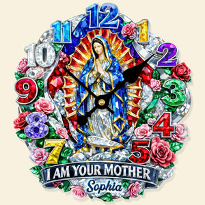 Our Lady of Guadalupe Acrylic Clock - Personalized Gifts For Christian 02huqn231225 - Hanging Wall Clock - GoDuckee