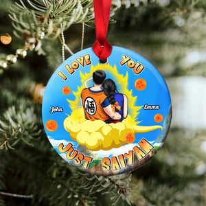 I Love You, Couple Gift, Personalized Ceramic Ornament, Couple Hugging Ornament, Christmas Gift 02HTHN160923HH - Ornament - GoDuckee