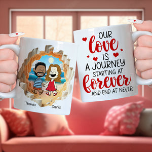 Personalized Gifts For Couple Coffee Mug 01kaqn040125hh Couple Hand In Hand - Coffee Mug - GoDuckee