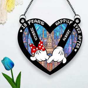 Personalized Gifts For Couple Suncatcher Window Hanging Ornament 03xqqn080624 - Ornament - GoDuckee