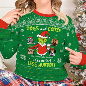 Dogs And Coffee Make Me Feel Less Murdery- Personalized 3D Knitted Sweater-Gift For Dog Lover- Christmas Gift-06ohqn100823 - AOP Products - GoDuckee