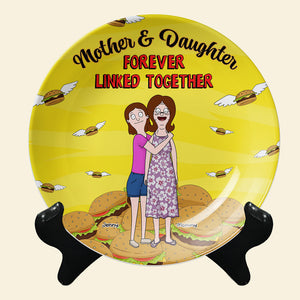Personalized Gift For Mom Ceramic Round Plate Mother's Day Mom And Daughter 04XQMH140325HG - Ceramic Round Plate - GoDuckee