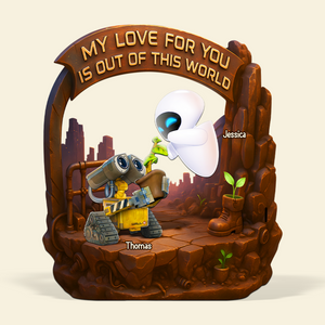 Robot Couple Plaque - Personalized Gifts For Couple 03kapu080525 - Shaped Plaques - GoDuckee