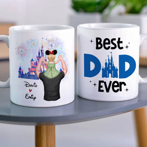 Best Dad Ever, Gift For Dad, Personalized Mug, Kid On Dad's Shoulder Mug, Father's Day Gift 02DNHN040523HH - Coffee Mug - GoDuckee