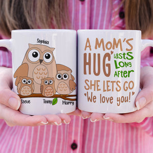 A Mom's Hug Lasts Long After Personalized Mug, Gift For Mom - Coffee Mug - GoDuckee