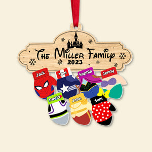 Family Mittens, Personalized 03NATN271023-01 Acrylic Ornament, Christmas Gift For Family - Ornament - GoDuckee