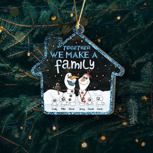 Together We Make A Family, Gift For Family, Personalized Ornament, Snowman Ornament, Christmas Gift 04HTHN270723HA - Ornament - GoDuckee