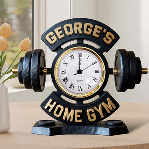 Home Gym Desk Clock Plaque - Personalized Gifts for Gym Lovers 03toqn260525 - Clock Plaques - GoDuckee