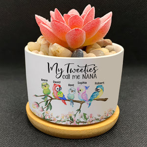My Tweeties Call Me Nana- Personalized Plant Pot-Gift For Grandma- Grandma Plant Pot - Plant Pot - GoDuckee