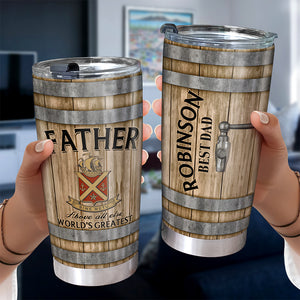 Personalized Gifts For Dad Tumbler, Whiskey & Bourbon Barrel 032qhqn210325 - Tumbler Cup - GoDuckee