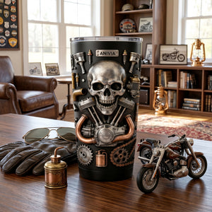 Skull Tumbler - Personalized Gifts For Bikers 03TOTN291225 - Tumbler Cup - GoDuckee