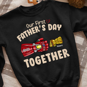 Our First Father's Day Together, Personalized Shirt, Dad And Kids' Fist Bump, Father's Day Gift, Birthday Gift For Dad06qhqn250523ha - Shirts - GoDuckee