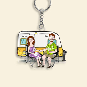 Personalized Gifts For Camping Couple Keychain 02xqmh100225pa - Keychains - GoDuckee