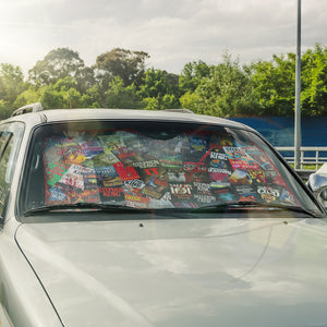 Gift For Horror Movie Fan, Personalized Windshield Sunshade, Horror Movie And Book Windshield Sunshade 06HUHN200723 - Doormat - GoDuckee