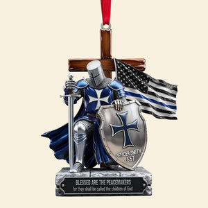 Police Knight Under God Ornament, Personalized Gifts For Police Officer, Captain, Sheriff,... 04qhtn131025 - Ornament - GoDuckee