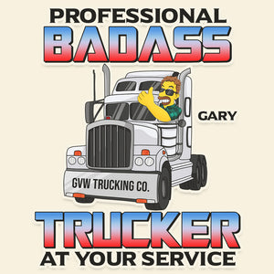 Personalized Gifts For Truck Driver Decal, Professional Badass Trucker 03qhtn120724hg - Decal Sticker - GoDuckee
