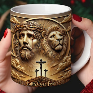 Gifts For Jesus Lover Coffee Mug Faith Over Fear 05xqqn150125 - Coffee Mug - GoDuckee