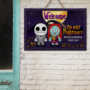 Welcome To Our Nightmare-Personalized Wood Sign- Gift For Halloween- Couple Wood Sign-happyc-03htqn090823 - Wood Sign - GoDuckee