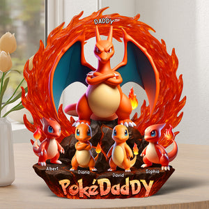 Fire Dragon Dad Plaque - Personalized Gifts For Dad 021OHQN230425 - Shaped Plaques - GoDuckee