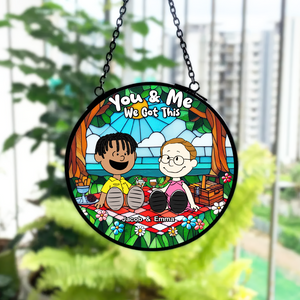 Personalized Gifts For Couple Stained Glass, Happy Picnic 07qhpu080125pa - Ornament - GoDuckee